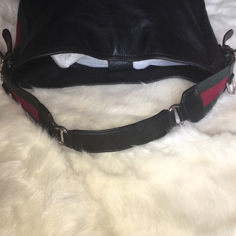 š„SOLDš„RARE Gucci Heritage Web Black Shoulder Bag - Picture 7 of 8